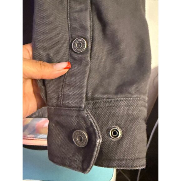 Duluth Trading Co. Jacket Gray Snap Button Fleece Lined Barn Coat Mens S/M - Picture 5 of 16